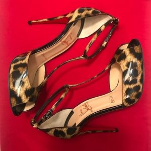 Christian Louboutin Senora Patent Leopard Sandal